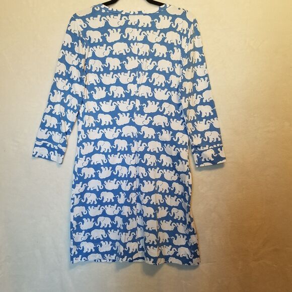 Lilly Pulitzer L Christie Dress Tusk In Sun Bay Blue Elephant Print Jersey Beach - Picture 8 of 9